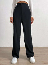 High Waist straight leg Pants PANTS Trendz New Black 24 