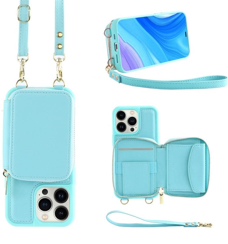 IPhone Convertible Leather Crossbody Wallet Bag