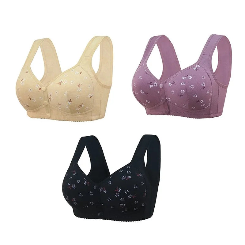 Comfortable bra with front button