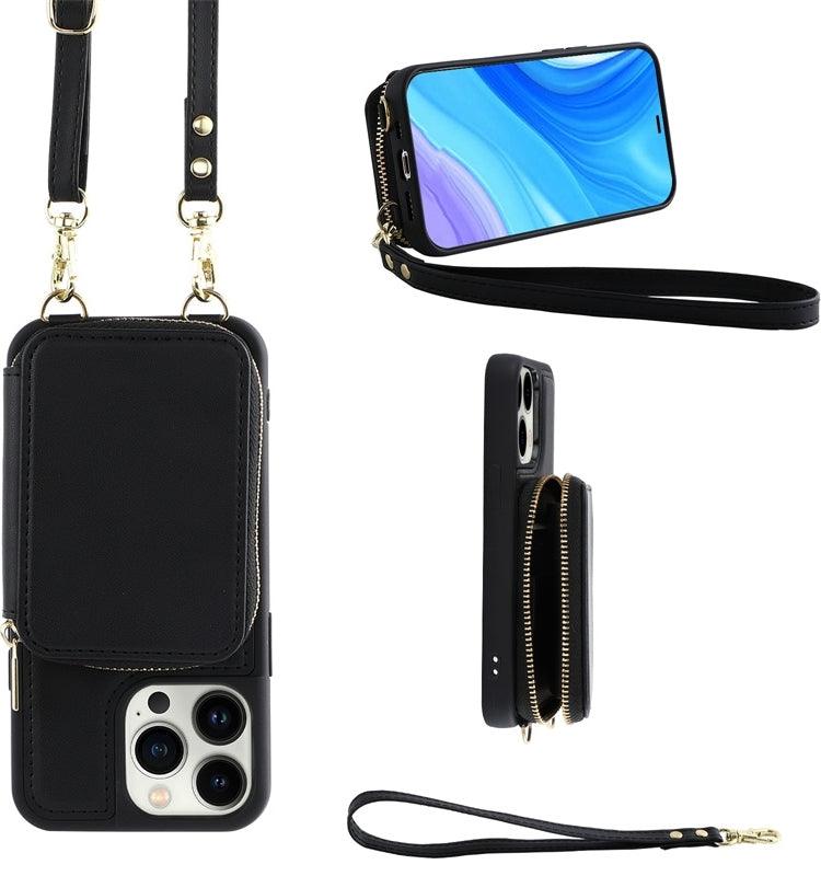 IPhone Convertible Leather Crossbody Wallet Bag